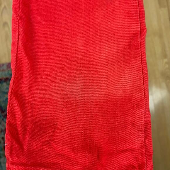 Nasty Gal Women Denim Jumpsuit Holiday Preppy Long Sleeve Red Size 4 - Picture 8 of 12